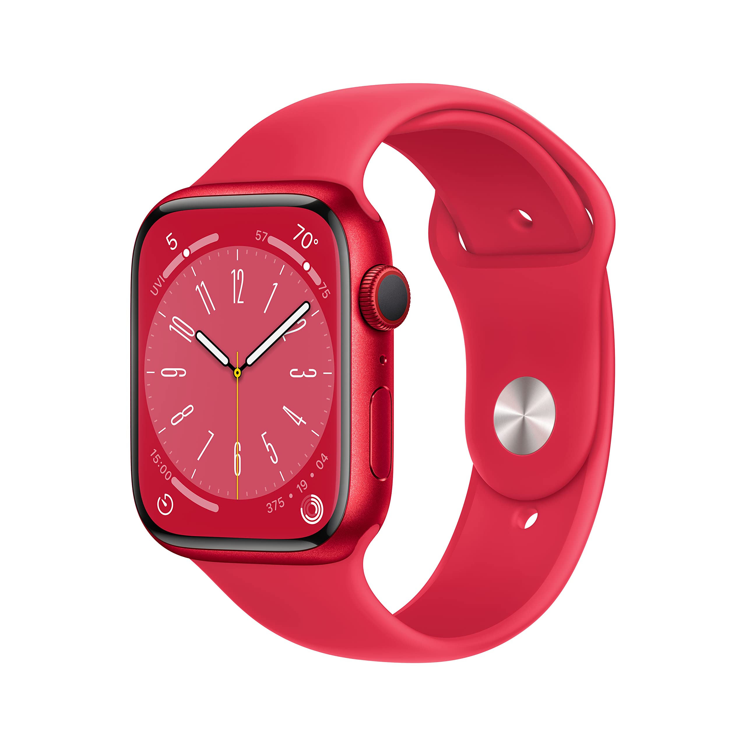 Apple Watch Series 8 GPS 45mm Alum Case Red Sport Band - S/M - MNUR3LL/A