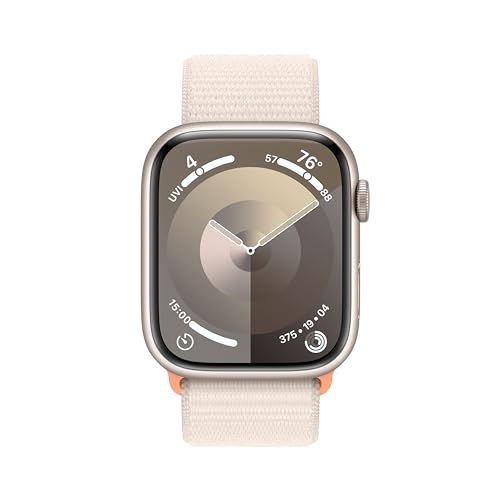 Apple Watch Series 9 (GPS) 45mm Aluminum Case with Starlight Sport Loop - Adj -Starlight - MR983LL/A
