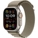 Apple Watch Ultra 2 (GPS + Cellular) 49mm Titanium Case w/ Olive Alpine Loop (Large) - MRF03LW/A