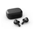 Black wireless earbuds with charging case on a white background, featuring Bang & Olufsen logo.