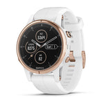 Garmin - fēnix 5S Plus Sapphire - Carrara White/Rose Gold - 010-01987-06