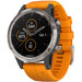Garmin fenix 5 Plus - Multisport GPS Smartwatch, Topo Maps, Heart Rate, Music, Payment, Titanium/Orange Band - 010-01988-04