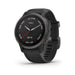 Garmin - fēnix 6S Sapphire GPS 30mm  - Carbon Gray with Black Silicone Band - 010-02159-24