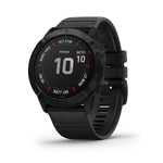 Garmin - fenix 6X Sapphire Smartwatch 51mm - Black DLC Leather Band - 010-02157-13