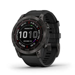 Garmin Fenix 7 Sapphire Solar GPS Smartwatch - 47mm - Carbon Gray DLC Titanium w/ Black Band