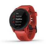 Garmin Forerunner 745 GPS Watch 30mm - Fiber Magma Red w/ Red Silicone Band - 010-02445-02