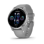 Garmin Venu 2 Plus GPS Smartwatch 43 mm Silver with Gray Band - 010-02496-00