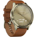 Garmin vivomove HR Premium Watch S/M, Gold with Light Brown Leather Band - 010-01850-15
