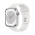 Apple Watch Series 8 (GPS + Cellular, 45MM) - Silver Aluminum Case with M/L White Sport Band  - MP4W3LL/A
