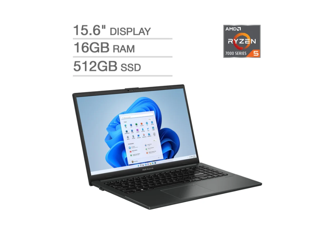 Asus Vivobook Go E1504FA-OS54 - FHD - Ryzen 5 7520U - 16GB RAM - 512GB SSD - Black