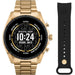 Michael Kors Gen 6 Bradshaw – 44mm Gold-Tone Stainless Steel with Black Silicone Second Band – MKT5138V