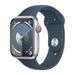 Apple Watch Series 9 (GPS + Cell) 45mm Silver Aluminum Case w/ Storm Blue Sport Band - S/M