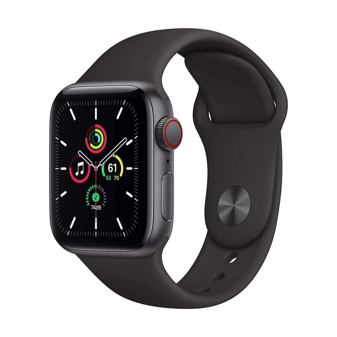 Apple Watch SE GPS 44mm Space Gray Aluminum Case with Black Sport Band-Space gray - MYDT2LL/A